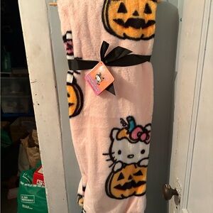 Hello Kitty Orange and Pink Faux Rabbit Fur Throw